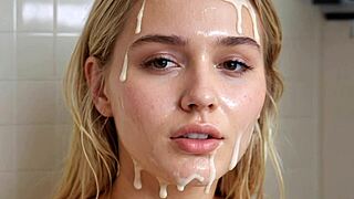 Intense facial blasts in ultimate cumshot showcase