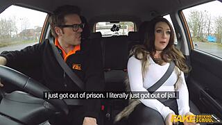 Slutty Big Tits Ex-Con Takes Control Fucks Teacher Cock in Fake Driving Lesson