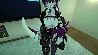 yukoshvr's kafka and furina dominate goth boy in steamy turns!