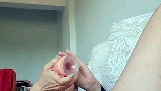 blonde babe moans loud double dildoing pussy and ass solo