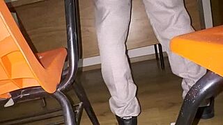 petite latina schoolgirl sneaks quickie fuck in classroom