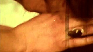 Vintage interracial threesome delivers raw anal group action