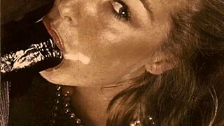 Vintage interracial threesome delivers raw anal group action