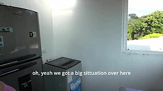 the athletic latina fucks repairman wildly like a teasing whore in kitchen