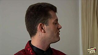 Busty babe dives into hardcore DP threesome after steamy striptease