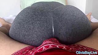 i rub cock on sexy yoga ass in tight pants till explosive cumshot