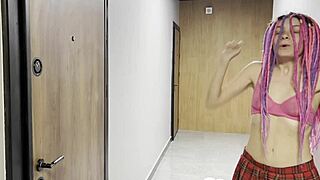 She trails me upstairs for rough anal destruction