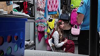 burglar bent over desk submits to blackmailed domination and blowjob