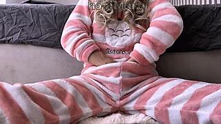 Skinny Asian Teen Fingers Hairy Pussy to Wild Squirting Orgasm Closeup