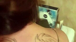 tattooed wife bent over washing machine fucked