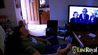 Nasty brunette milf throat fucked then pussy slammed