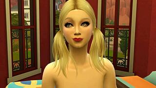 Hot blonde teen lures colleague home for big cock study break creampie