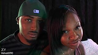 amateur couple's dirty talk interview ends with intense cock slapping!