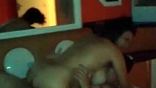 While Hubby Stays Home, Karina Sneaks Out for Creampie 3some with Two Hung Studs