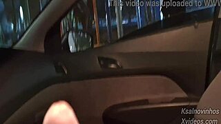 Risky street handjob tempts hot public beauty