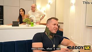 i can't stop now we're cheating right here in the kitchen hoping nobody catches our sneaky shaved pussy sex