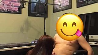 latina sways seductively before delivering hot wet blowjob cum swallow for him