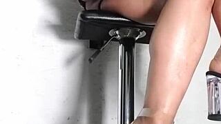 No Panties! Spycam Exposes Shaved Pussy Under Skirt!