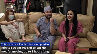 Blaire celeste bratty cheerleader endures nurse fetish tickling and exam