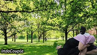 hey real couple sneaks outdoor public park sex affair