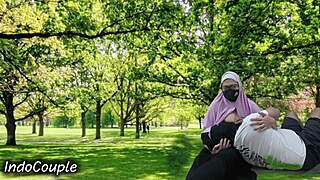 hey real couple sneaks outdoor public park sex affair