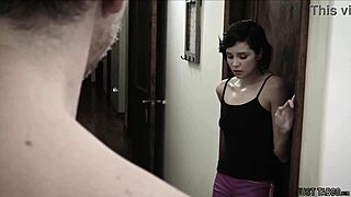 Virgin Babysitter Begs Mr B for Big Cock Despite Natural Small Tits Fantasy