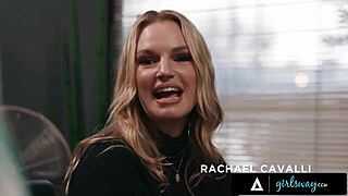 Lexi Luna straps on and pounds petite Demi Hawks while Rachael Cavalli watches intently