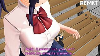 Giantess confesses after-school armpit temptations