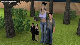 Giantess Grows Massive Tits Towering Over Tiny Mini Guy in Huge Growth Comic!