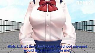 Giantess confesses after-school armpit temptations