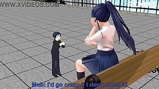 Giantess confesses after-school armpit temptations