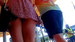 Heart-Pounding Public Upskirt Tease in Slow Motion Thrill