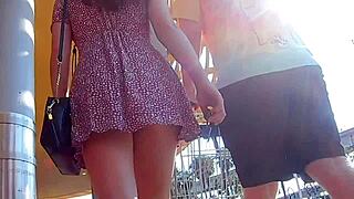 Heart-Pounding Public Upskirt Tease in Slow Motion Thrill