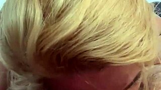 topless street hooker kneels for deep pov blowjob ending in facial cumshot