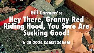 granny red riding hood gilf carmen sucks with wicked skill