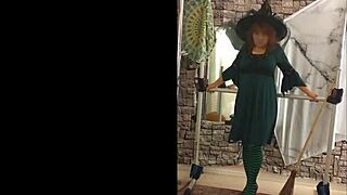 Hotwife Steffi's Witch Cosplay Cock Sucking Halloween Suckfest!