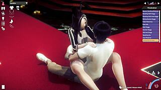 submissive asian bunny sucks monster cock hard then creampie fills her up