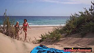 She tasted like summer, our scissoring 69 moans on the beach