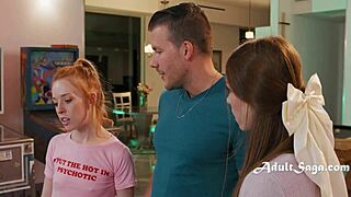 Tiny Shaved Girls Fight Over Codey Steele's Cock In Wild FFM Cowgirl Clash!