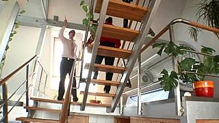 she struts in stockings and heels before the guys ravage her mature body wildly