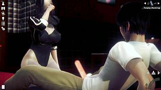 submissive asian bunny sucks monster cock hard then creampie fills her up