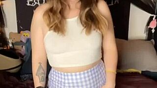 Horny slut sucks dildo then pounds pussy deep