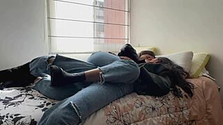 Raw lesbian sluts fuck hard in leather jackets and boots