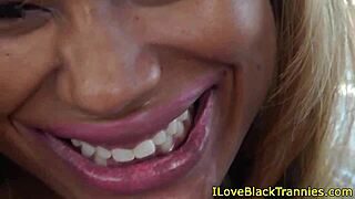 damn gorgeous black trans babes toy asses hard!