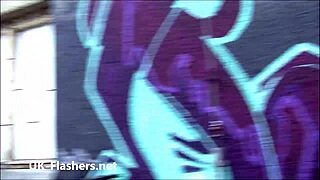 belinda flashes publicly while brunette masturbates outdoors