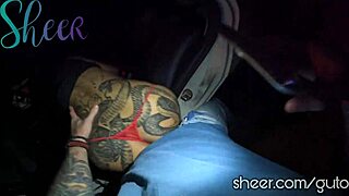 tattooed big ass latina rides cock right in the street