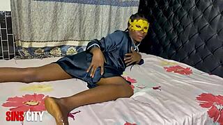 Petite ebony takes massive black cock pounding deep inside