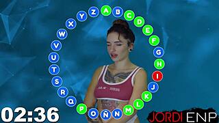 sexy pierced brunette prvega rides cock after parody interview