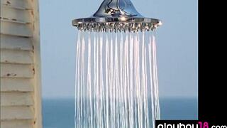 Hey big boobed babe, strip down and shower those natural tits for me?