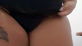 gordinha's fat tits shake in solo pussy tease frenzy